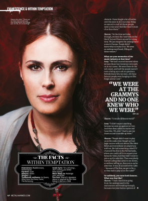 Scans via Tumblr: handsofdarkness • Original scans by: siderumregina
Keywords: Amy Lee,Evanescence,magazine,metal hammer,2019,world collide,within temptation